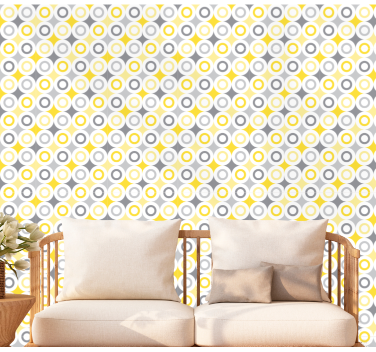 Circular Pattern wallpaper polka dots - TenStickers