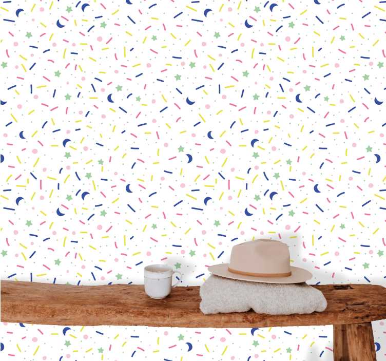 Colorful sprinkles pattern Childrens Wallpaper - TenStickers