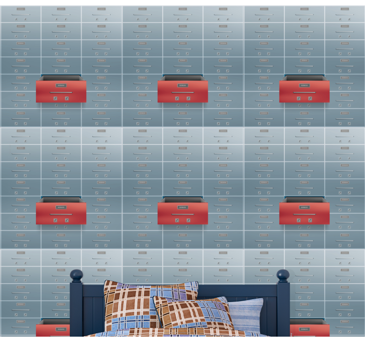 Commercial Lockers industrial wallpaper - TenStickers