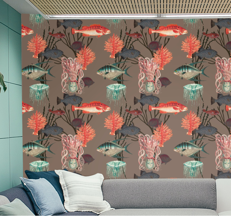 Coral aquatic life Bedroom Wallpaper - TenStickers