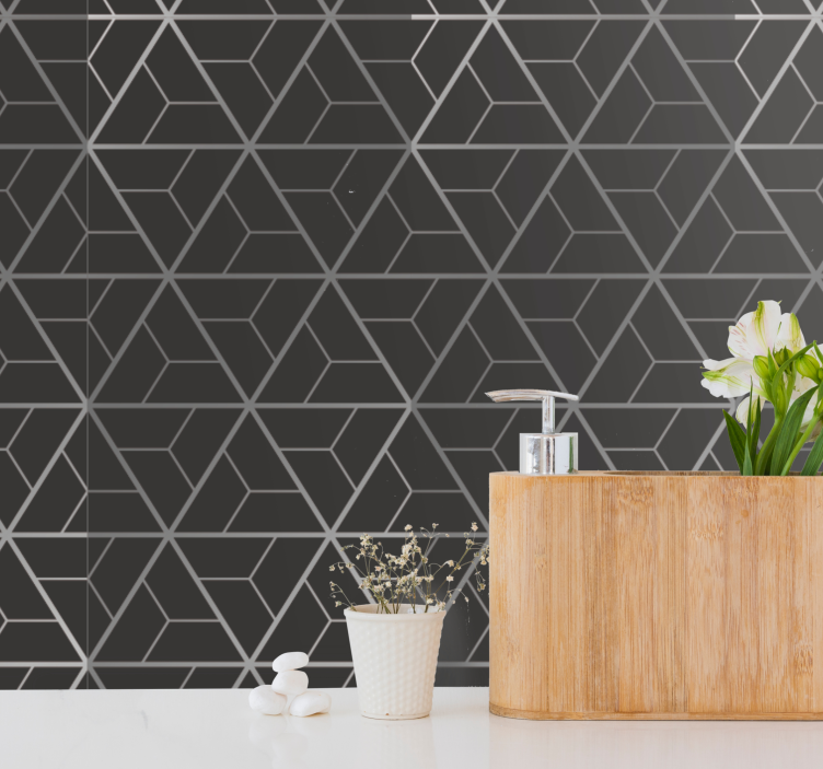 Abstract Cubism geometric wallpaper - TenStickers