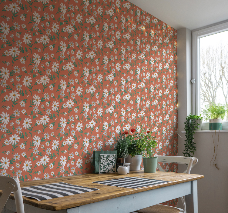 Daisy flower composition kitchen wallpaper - TenStickers