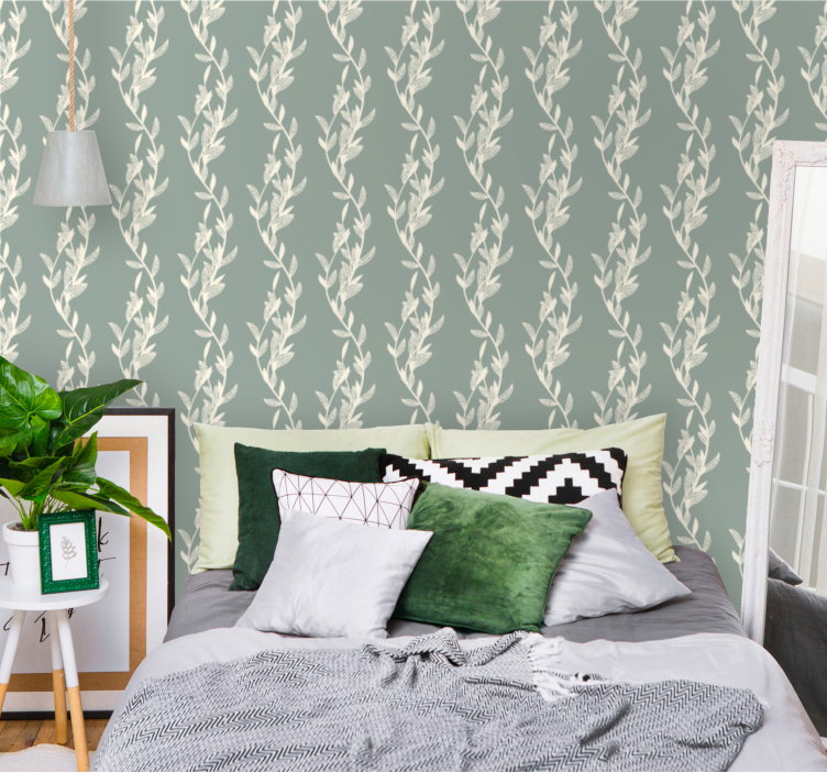 Delicate Vine Design floral wallpaper - TenStickers