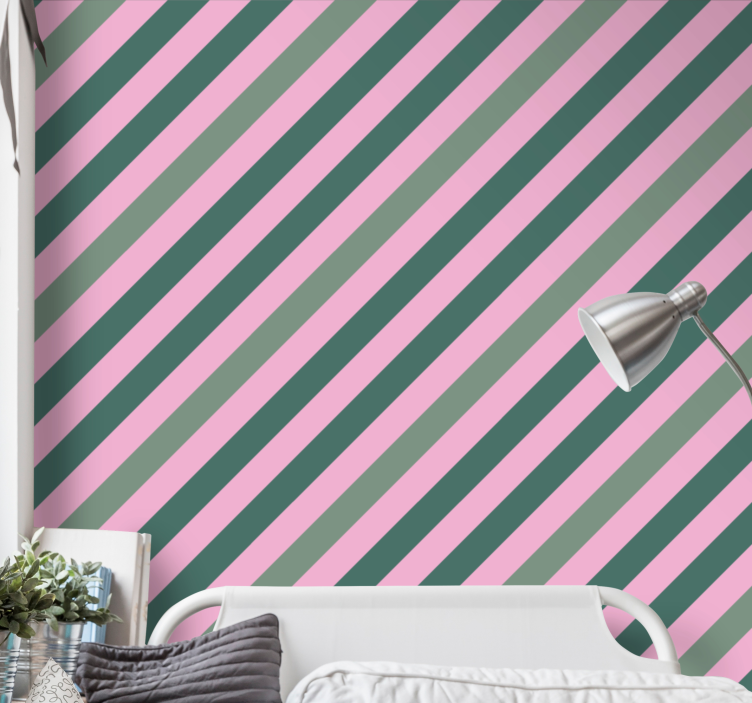Diagonal Striped Elegance horizontal stripes wallpaper - TenStickers