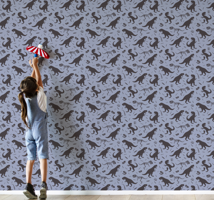Dinosaur Pattern Play dino wallpaper - TenStickers