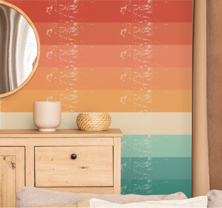 Distressed Stripe Pattern horizontal stripes wallpaper - TenStickers