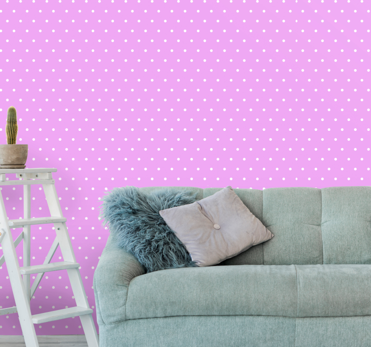 Dotted Interior wallpaper polka dots - TenStickers