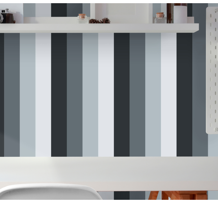 Elegant blue and gray pattern vertical stripes wallpaper - TenStickers
