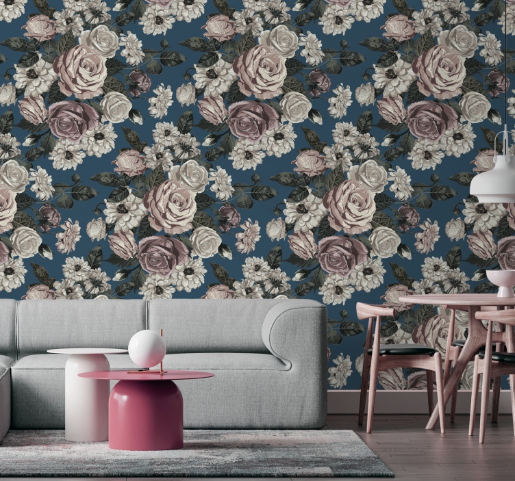 Elegant Floral flower wallpaper - TenStickers