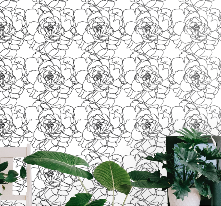 Elegant Flower Bloom floral wallpaper - TenStickers