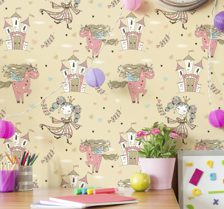 Fairytale Unicorns kids wallpaper - TenStickers