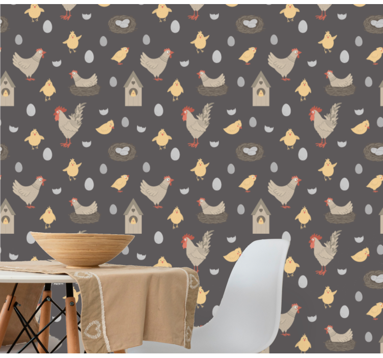Farmyard Motif animal wallpaper - TenStickers