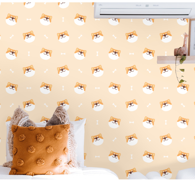 Feline Fun Pattern cat wallpaper - TenStickers