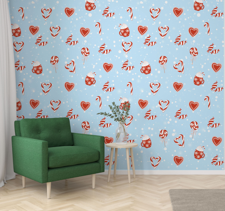 Festive Sweet Treats christmas wallpaper - TenStickers