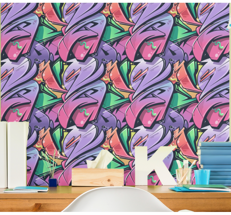 Flamboyant Toucans art wallpaper - TenStickers