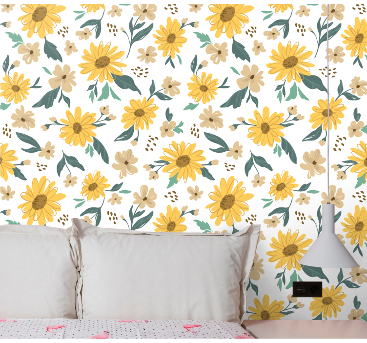 Floral Array flower wallpaper - TenStickers