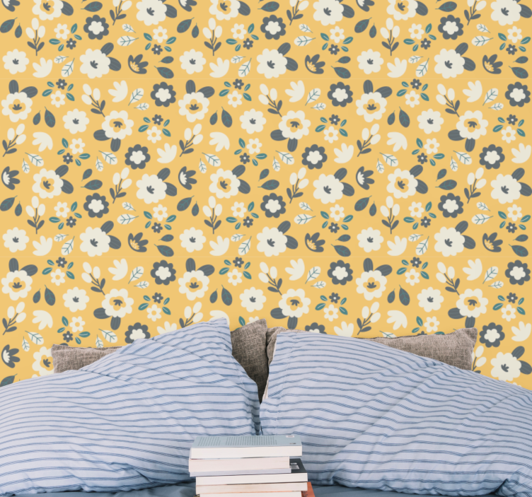 Floral Bedroom Feature flower wallpaper - TenStickers
