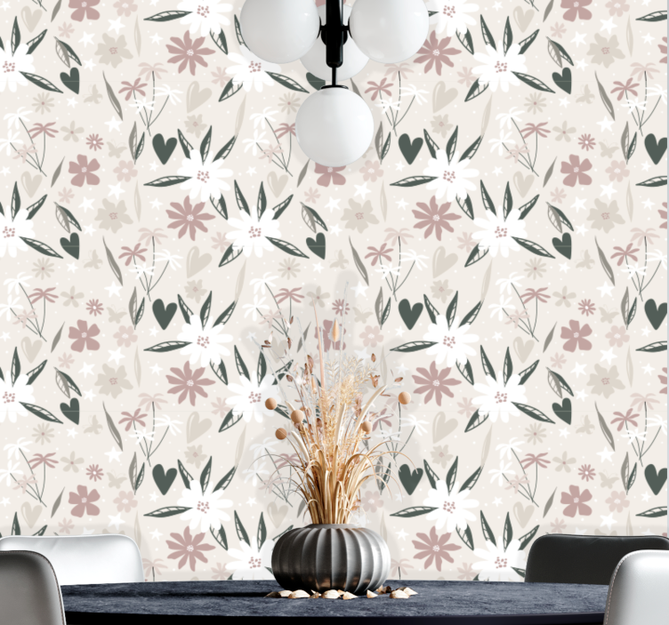 Floral Botanic flower wallpaper - TenStickers