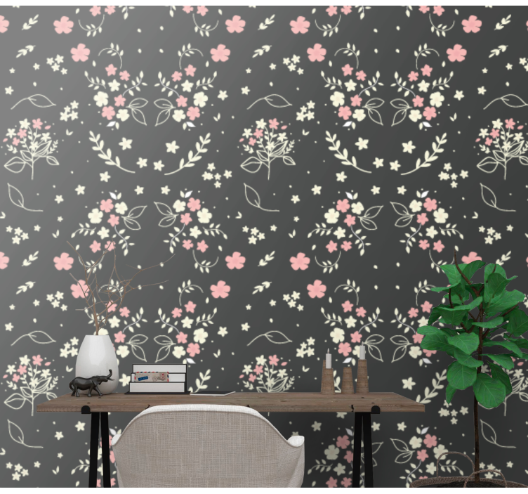 Floral Botanical Charm flower wallpaper - TenStickers