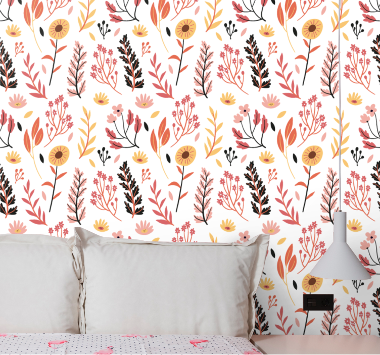 Floral Botanical Design flower wallpaper - TenStickers