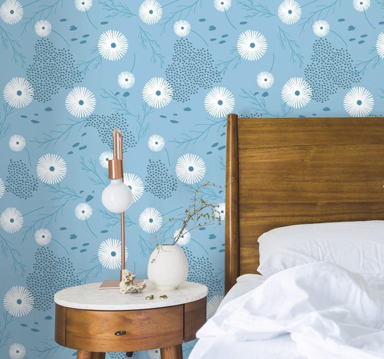 Floral Burst Pattern flower wallpaper - TenStickers