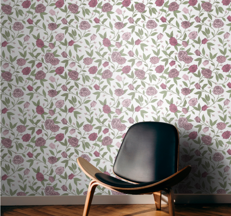 Floral Charm flower wallpaper - TenStickers