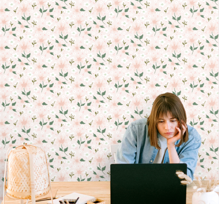 Floral Delicacy flower wallpaper - TenStickers