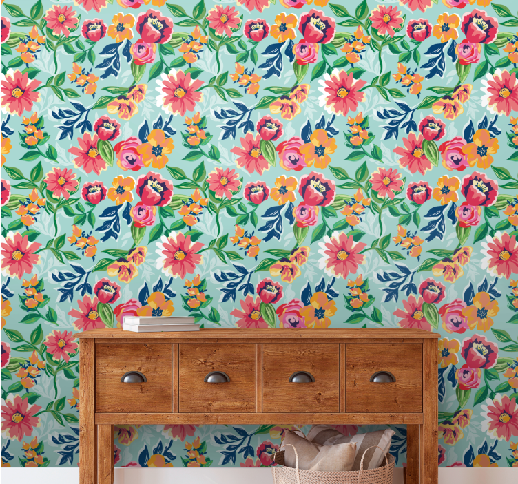 Floral Garden Design flower wallpaper - TenStickers