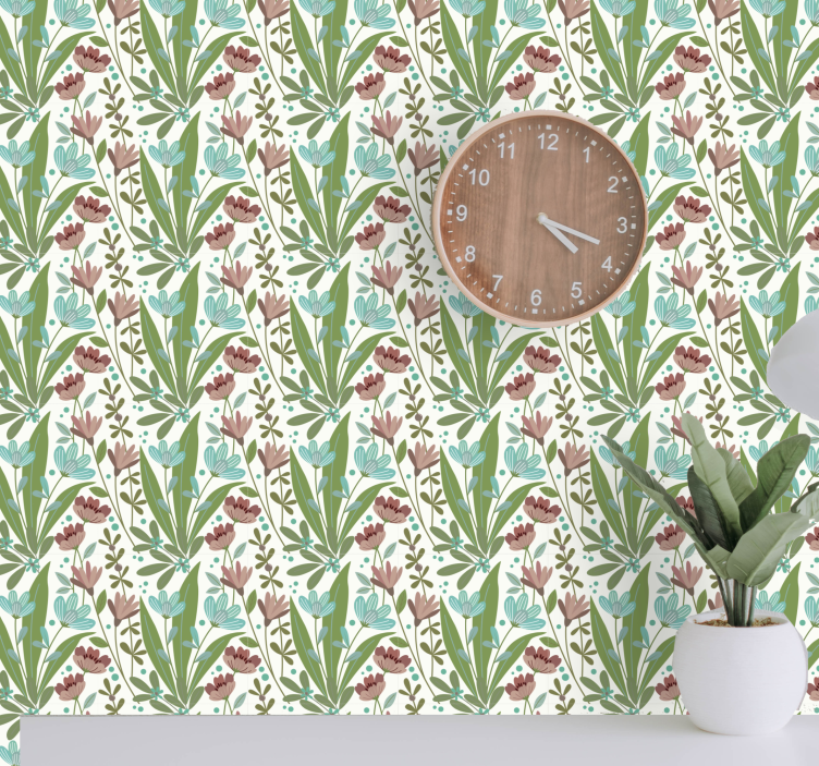 Floral Leaf Arrangement flower wallpaper - TenStickers