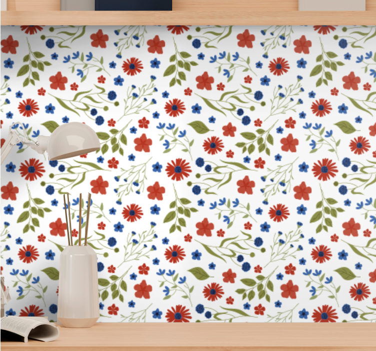 Floral Motif Detail flower wallpaper - TenStickers