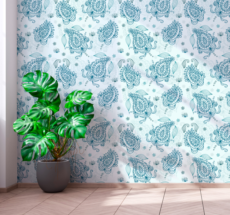 Floral paisley Ornamental Wallpaper - TenStickers
