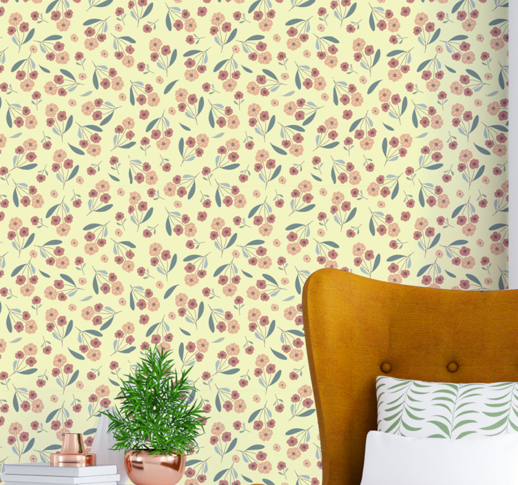 Floral Simplicity flower wallpaper - TenStickers