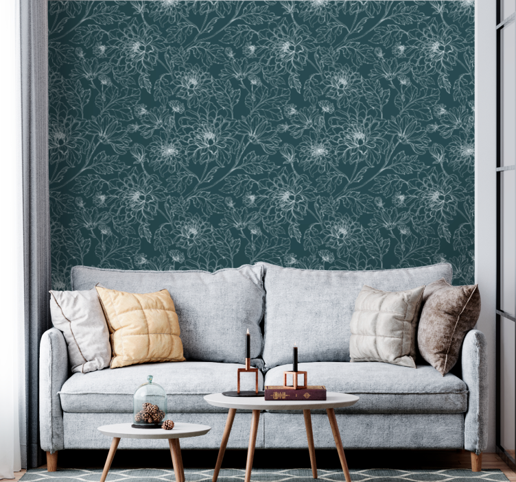 Floral Textured Elegance flower wallpaper - TenStickers