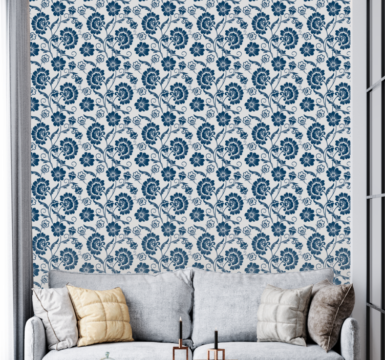 Floral vine design flower wallpaper - TenStickers