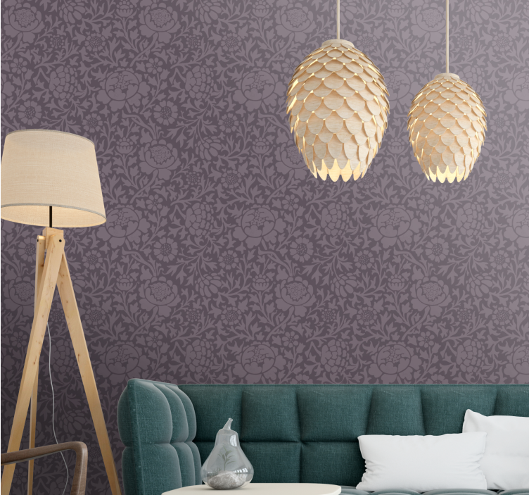 Floral wallpaper in elegant floral style - TenStickers