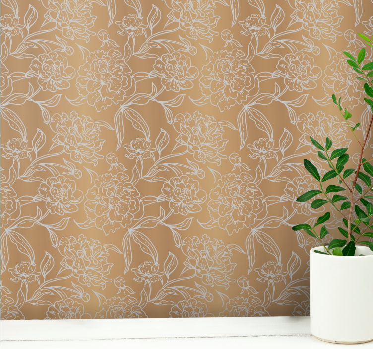 Floral wallpaper with delicate floral accents - TenStickers