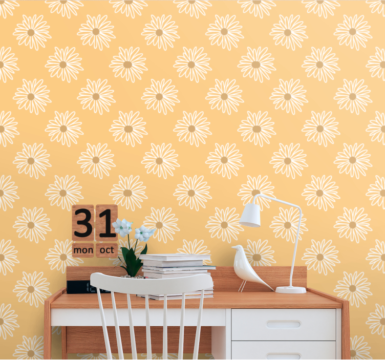 Floral Yellow Bloom flower wallpaper - TenStickers
