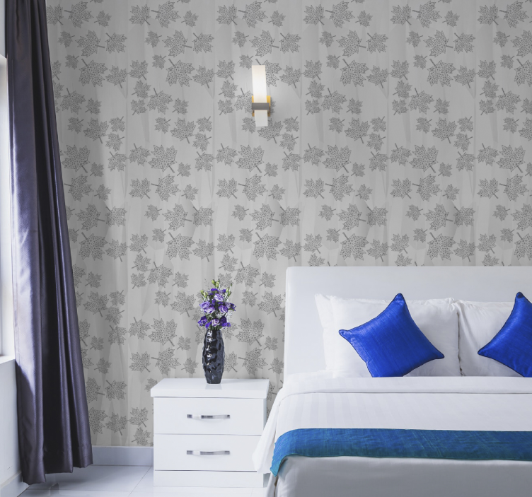 Geometric Canadian leaf Wedding Wallpaper - TenStickers