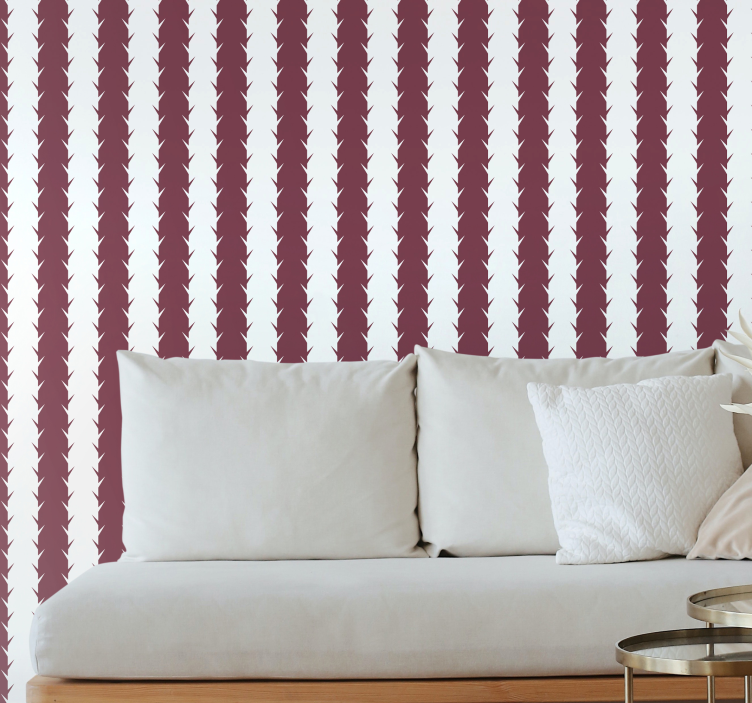 Geometric Leaf Pattern living room wallpaper - TenStickers