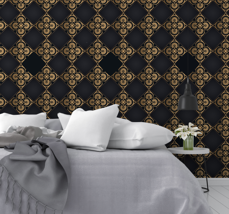 Geometric Tile Elegance baroque wallpaper - TenStickers
