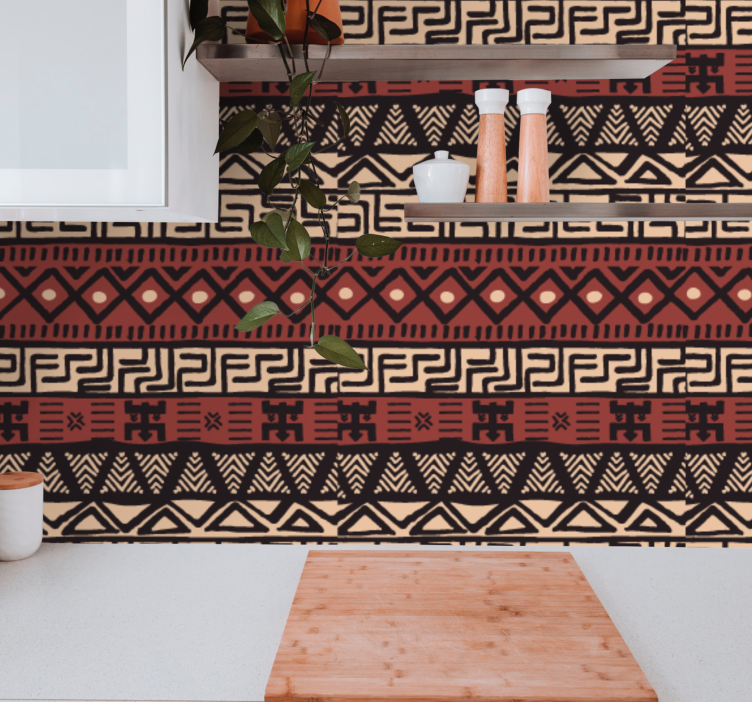 Geometric Tribal Patterns ornamental wallpaper - TenStickers