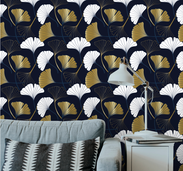 Ginkgo Leaf Composition floral wallpaper - TenStickers