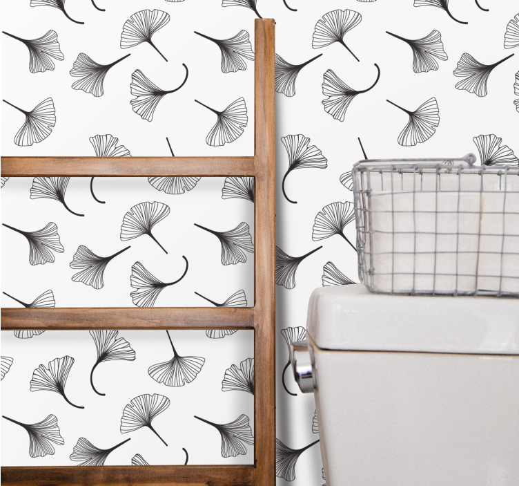 Ginkgo Leaf Motif floral wallpaper - TenStickers