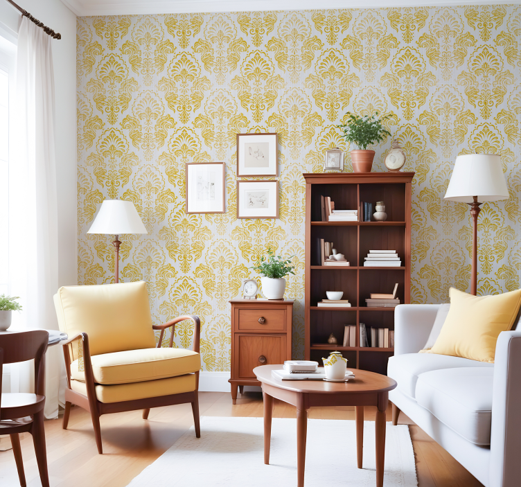 Golden design baroque wallpaper - TenStickers