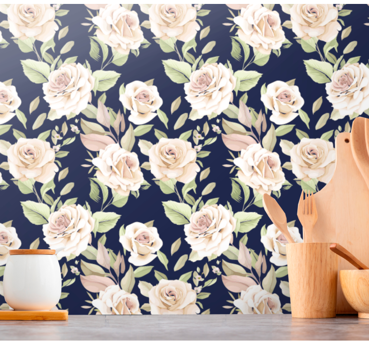 Graceful Botanical Arrangement floral wallpaper - TenStickers