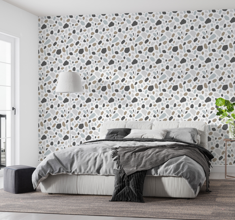 Gray terrazo stone wallpaper - TenStickers