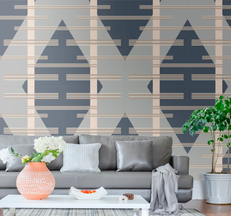 Grey matte mid-century decor Modern Wallpaper - TenStickers