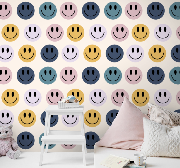 Happy Smile Faces custom wallpaper - TenStickers