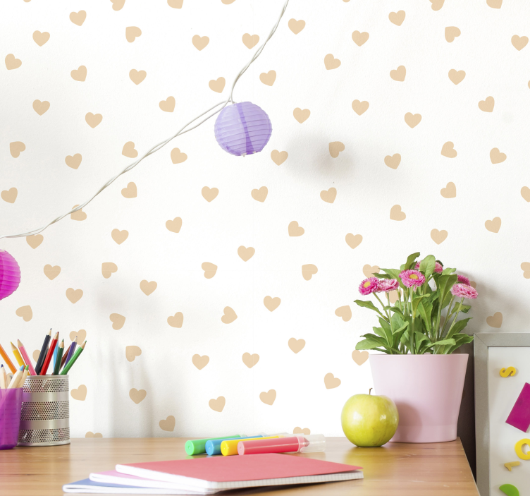 Heart Patterned Simplicity wallpaper polka dots - TenStickers