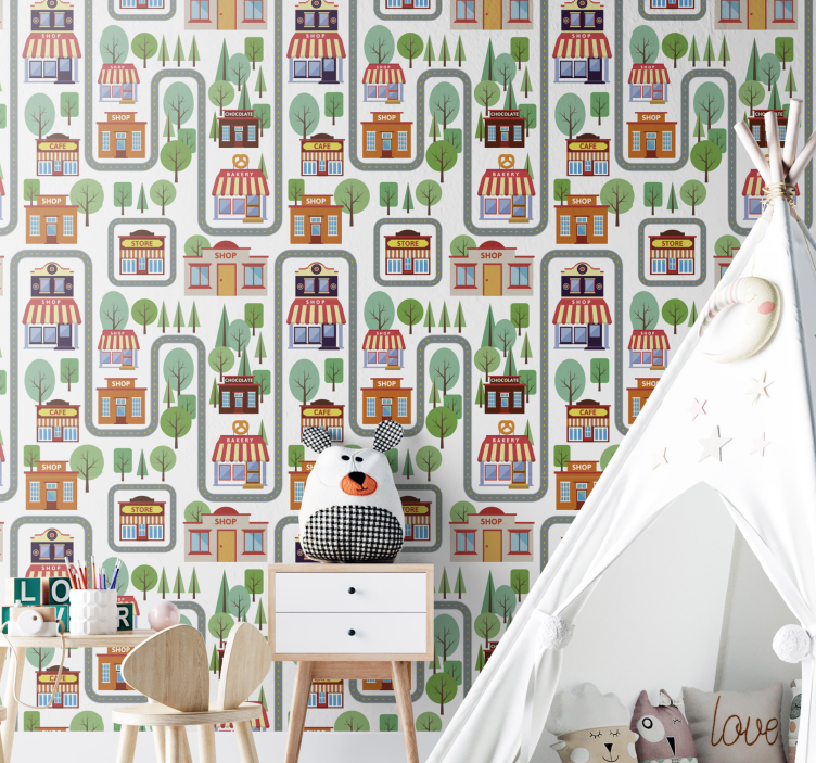 Kid's Village Childrens Wallpaper - TenStickers